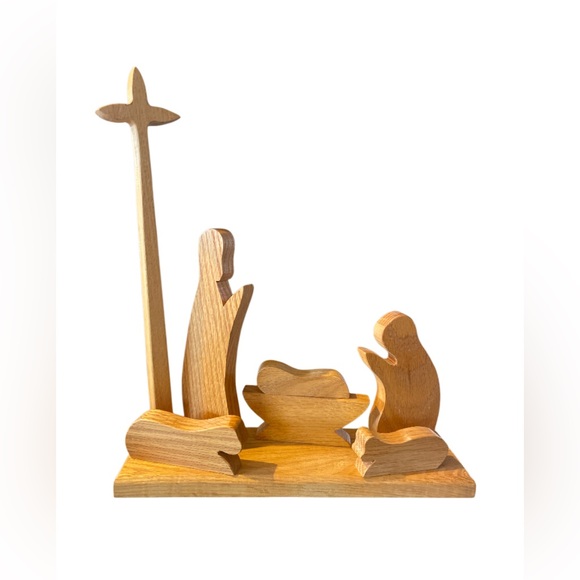 hand made Other - Nativity Oak Wood 8 Pieces Beautiful & Simple Solid oak  Wood hand made